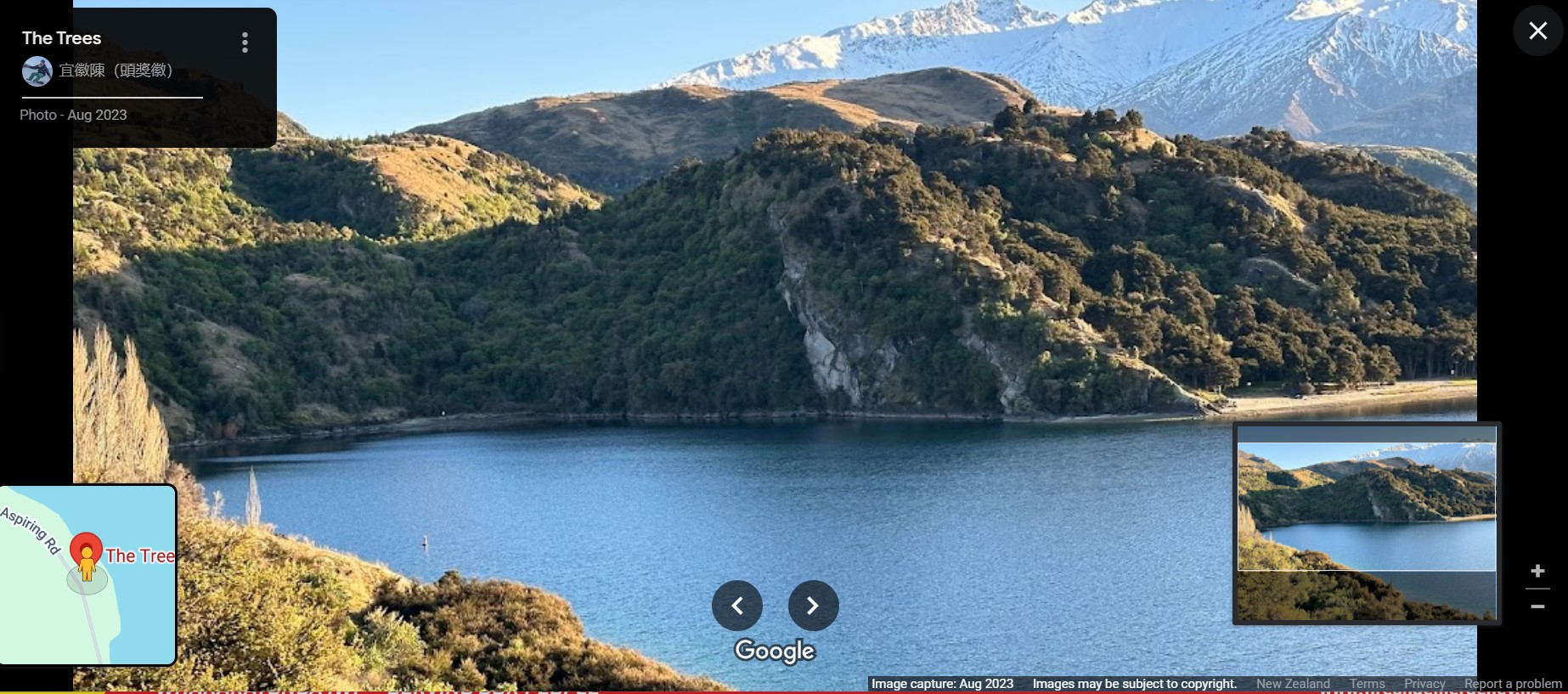 View across the lake towards the West Wānaka hillside